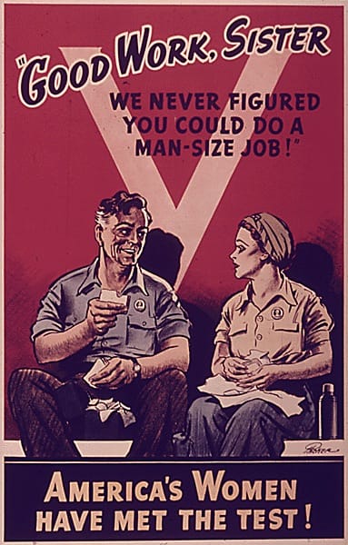 A war-time poster stating that America's Women have met the test