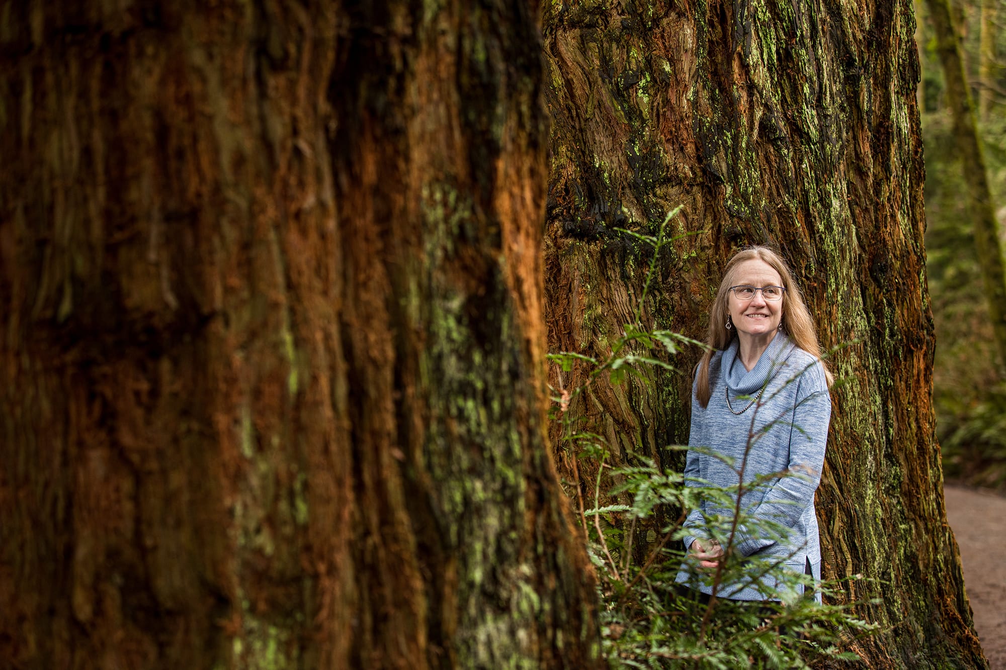 Woman in woods