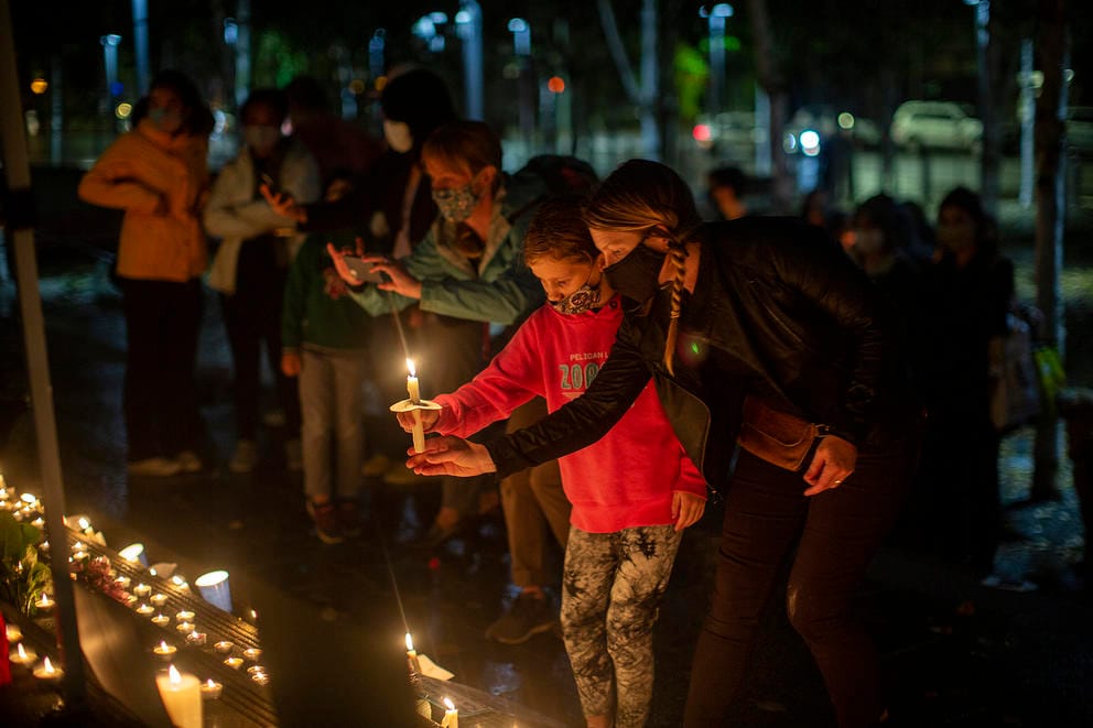 mourners at vigil