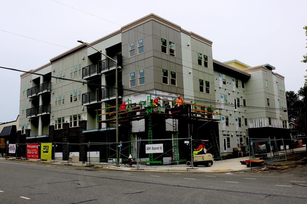 A three story building