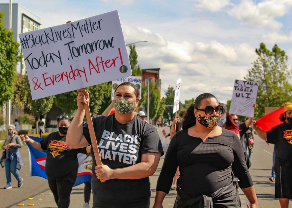 People marching for Black Lives Matter