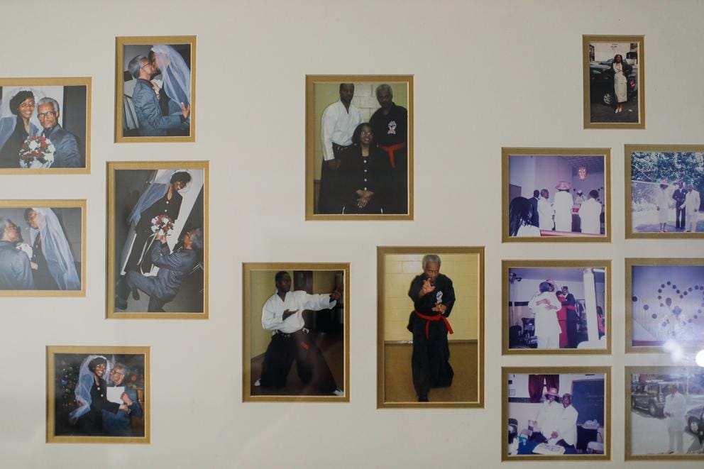 photos on Quick's wall