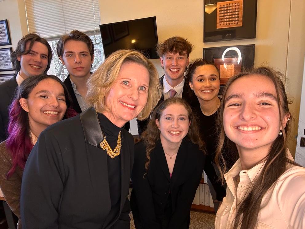 A group of Lake Washington High School seniors with bill sponsor Sen. Patty Kuderer