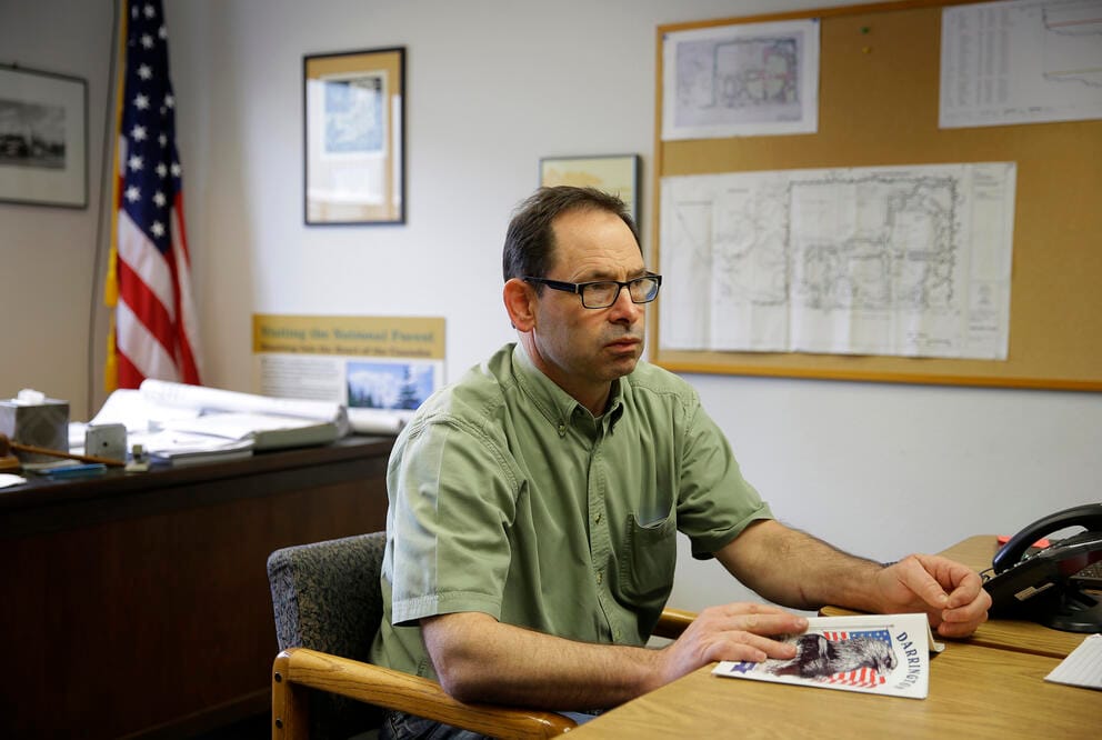 Darrington Mayor Dan Rankin sits in his office.