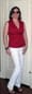 What she's wearing: crisp, white trousers
